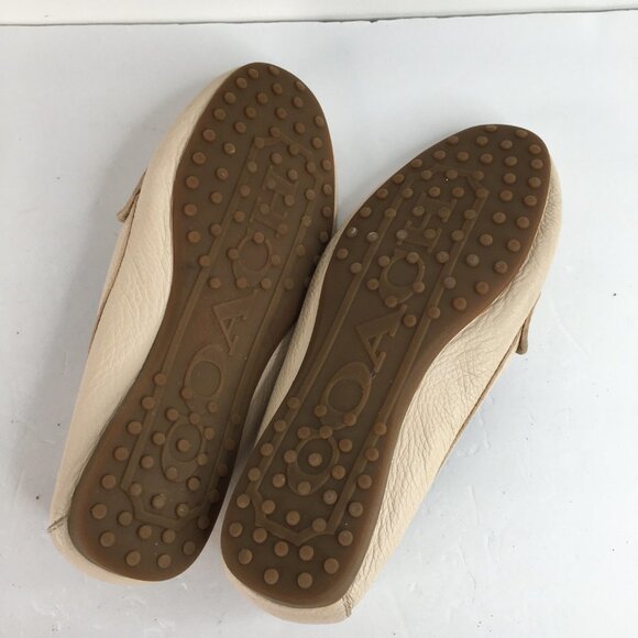 Coach  Fredrica A5175 Beige Pebble Grain Leather Slip On Loafers Size 5.5B - Picture 6 of 8